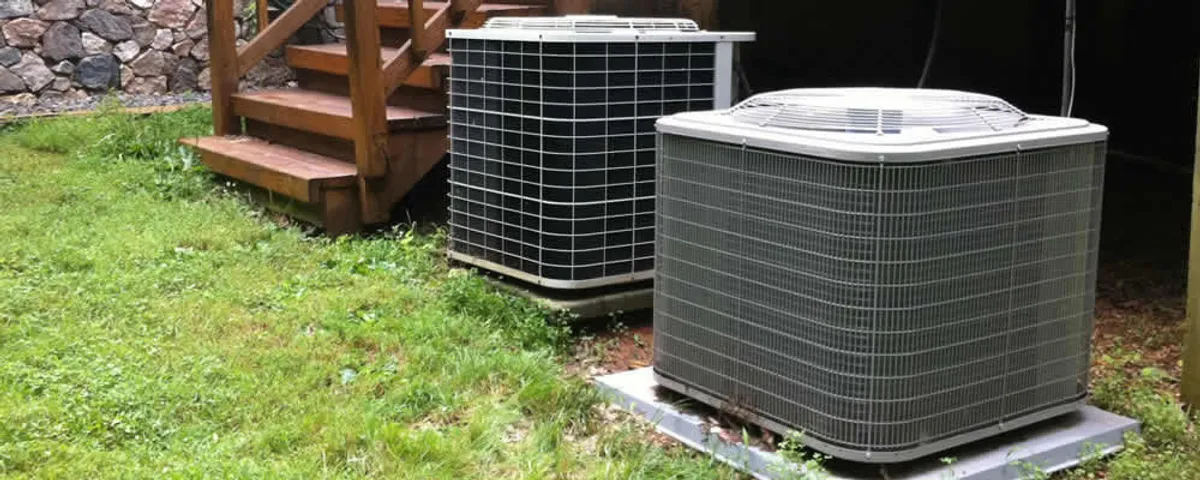 Heat pump installation and service units outside a home in Orange, CA